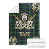 Duncan Modern Tartan Gold Courage Symbol Blanket