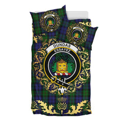 Dundas 02 Tartan Crest Bedding Set - Golden Thistle Style