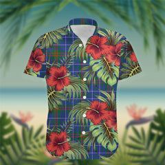Edmonstone (of Duntreath) Tartan Hawaiian Shirt Hibiscus, Coconut, Parrot, Pineapple - Tropical Garden Shirt