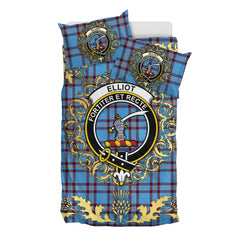 Elliot Ancient Tartan Crest Bedding Set - Golden Thistle Style