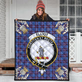 Elliot Modern Tartan Crest Premium Quilt - Gold Thistle Style