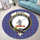 Elliot Modern Tartan Crest Round Rug