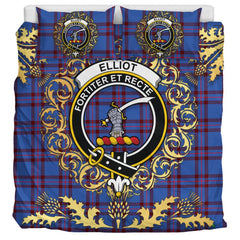 Elliot Modern Tartan Crest Bedding Set - Golden Thistle Style