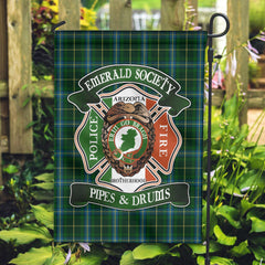Emerald Society 1 Tartan with Logo Garden Flag