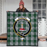 Erskine Green Tartan Crest Quilt