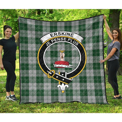 Erskine Green Tartan Crest Quilt