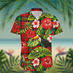 Fairlie Tartan Hawaiian Shirt Hibiscus, Coconut, Parrot, Pineapple - Tropical Garden Shirt