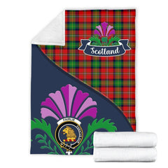 Fairlie Tartan Crest Premium Blanket - Thistle Style