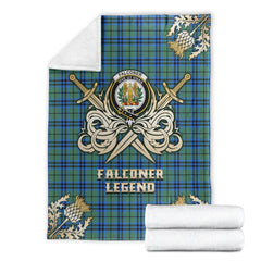 Falconer Tartan Gold Courage Symbol Blanket