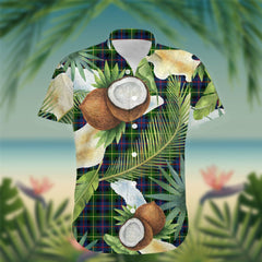 Farquharson Tartan Hawaiian Shirt Hibiscus, Coconut, Parrot, Pineapple - Tropical Garden Shirt