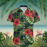 Farquharson Tartan Hawaiian Shirt Hibiscus, Coconut, Parrot, Pineapple - Tropical Garden Shirt