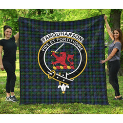 Farquharson or MacEwen Tartan Crest Quilt