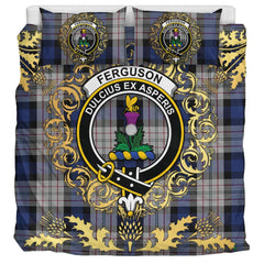 Ferguson Dress Tartan Crest Bedding Set - Golden Thistle Style