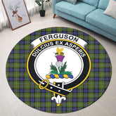 Ferguson Modern Tartan Crest Round Rug