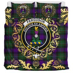 Ferguson Unidentified Tartan Crest Bedding Set - Golden Thistle Style