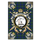 Fletcher Ancient Tartan Crest Black Garden Flag - Gold Thistle Style