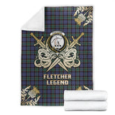 Fletcher Modern Tartan Gold Courage Symbol Blanket