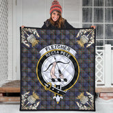 Fletcher of Dunans Tartan Crest Premium Quilt - Gold Thistle Style