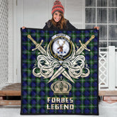 Forbes Modern Tartan Crest Legend Gold Royal Premium Quilt