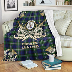 Forbes Modern Tartan Gold Courage Symbol Blanket