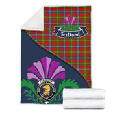 Forrester Tartan Crest Premium Blanket - Thistle Style