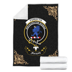 Forsyth Crest Tartan Premium Blanket Black