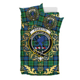 Forsyth Ancient Tartan Crest Bedding Set - Golden Thistle Style
