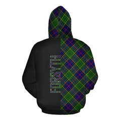 Forsyth Modern Tartan Hoodie Half of Me - Cross Style