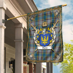 Dunn Tartan Crest Garden Flag - Celtic Thistle Style