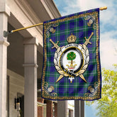 Hamilton Hunting Modern Tartan Crest Garden Flag - Celtic Thistle Style