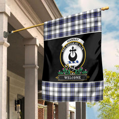 Hannay Modern Tartan Crest Garden Flag - Welcome Style
