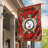MacDougall Modern Tartan Crest Garden Flag - Celtic Thistle Style