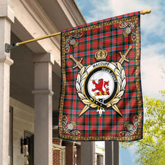 MacDuff Modern Tartan Crest Garden Flag - Celtic Thistle Style