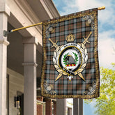 MacLaren Weathered Tartan Crest Garden Flag - Celtic Thistle Style
