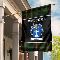 Martin Tartan Crest Black Garden Flag