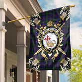 McClafferty Tartan Crest Black Garden Flag - Gold Thistle Style