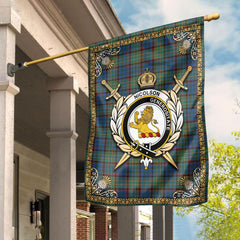 Nicolson Hunting Ancient Tartan Crest Garden Flag - Celtic Thistle Style