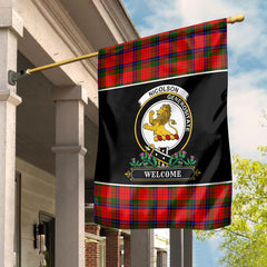 Nicolson Modern Tartan Crest Garden Flag - Welcome Style