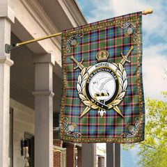 Norvel (or Norvill) Tartan Crest Garden Flag - Celtic Thistle Style