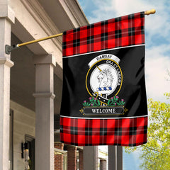 Ramsay Modern Tartan Crest Garden Flag - Welcome Style