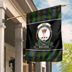 Reid Green Tartan Crest Garden Flag - Welcome Style