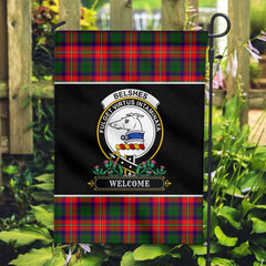 Belshes Tartan Crest Garden Flag - Welcome Style
