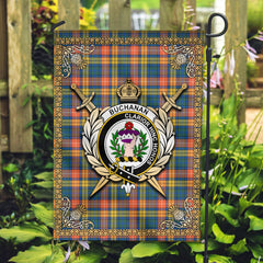 Buchanan Ancient Tartan Crest Garden Flag - Celtic Thistle Style