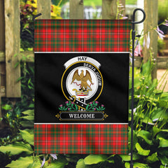 Hay Modern Tartan Crest Garden Flag - Welcome Style