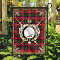 Hopkirk Tartan Crest Garden Flag - Celtic Thistle Style