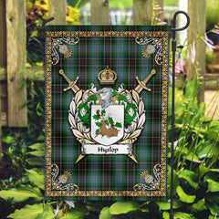 Hyslop Tartan Crest Garden Flag - Celtic Thistle Style