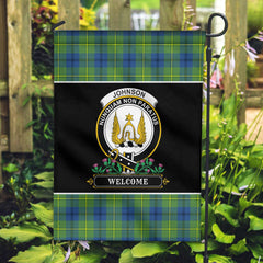 Johnson Ancient Tartan Crest Garden Flag - Welcome Style