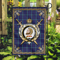 Kirkaldy Tartan Crest Garden Flag - Celtic Thistle Style
