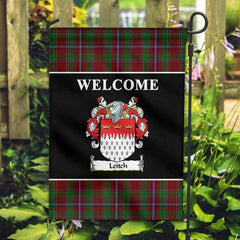 Leitch Tartan Crest Black Garden Flag