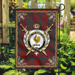 Lyall Tartan Crest Garden Flag - Celtic Thistle Style